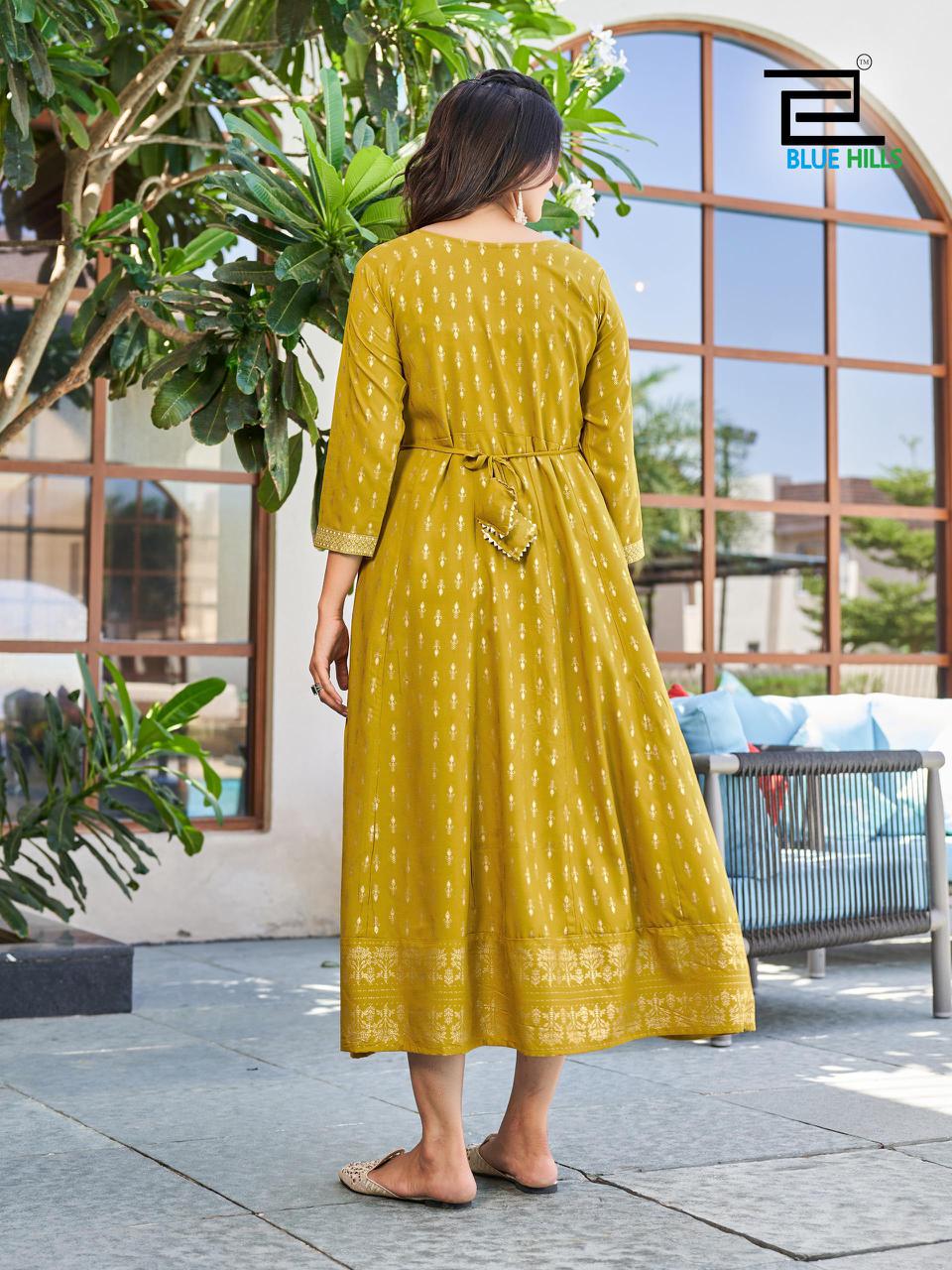 Walkway Vol 50 By Blue Hills Rayon Embroidery Anarkali Kurtis Wholesale Shop In Surat